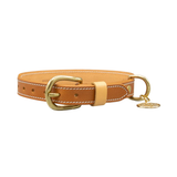 Нашийник за куче FLORENZE Saddle Brown от естествена кожа