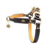 Нагръдник за куче FLORENZE Classic Black от естествена кожа
