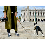 Повод за куче FLORENZE Olive Green от естествена кожа