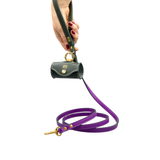 Повод за куче FLORENZE Lavender Purple от естествена кожа