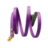 Повод за куче FLORENZE Lavender Purple от естествена кожа