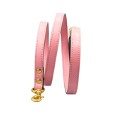Повод за куче FLORENZE Roses Pink от естествена кожа