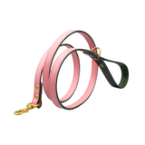 Повод за куче FLORENZE Roses Pink от естествена кожа