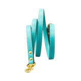 Повод за куче FLORENZE Acqua Turquoise от естествена кожа