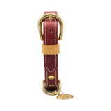 Нашийник за куче FLORENZE Chianti Maroon от естествена кожа
