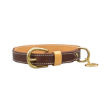 Нашийник за куче FLORENZE Chocolate Brown от естествена кожа