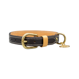 Нашийник за куче FLORENZE Classic Black от естествена кожа