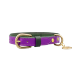 Нашийник за куче FLORENZE Lavender Purple от естествена кожа