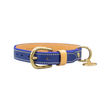 Нашийник за куче FLORENZE Ocean Blue от естествена кожа