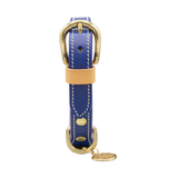 Нашийник за куче FLORENZE Ocean Blue от естествена кожа