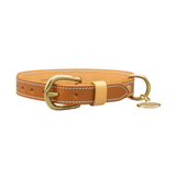 Нашийник за куче FLORENZE Saddle Brown от естествена кожа
