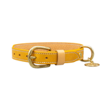 Нашийник за куче FLORENZE Sunflower Yellow от естествена кожа