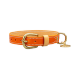 Нашийник за куче FLORENZE Sunset Orange от естествена кожа