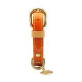 Нашийник за куче FLORENZE Sunset Orange от естествена кожа