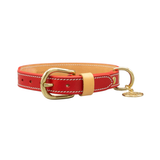 Нашийник за куче FLORENZE Poppy Red от естествена кожа