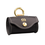 Калъф за санитарни торбички FLORENZE Classic Black от естествена кожа