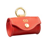 Калъф за санитарни торбички FLORENZE Poppy Red от естествена кожа