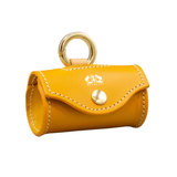 Калъф за санитарни торбички FLORENZE Sunflower Yellow от естествена кожа