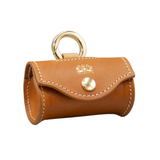 Калъф за санитарни торбички FLORENZE Saddle Brown от естествена кожа